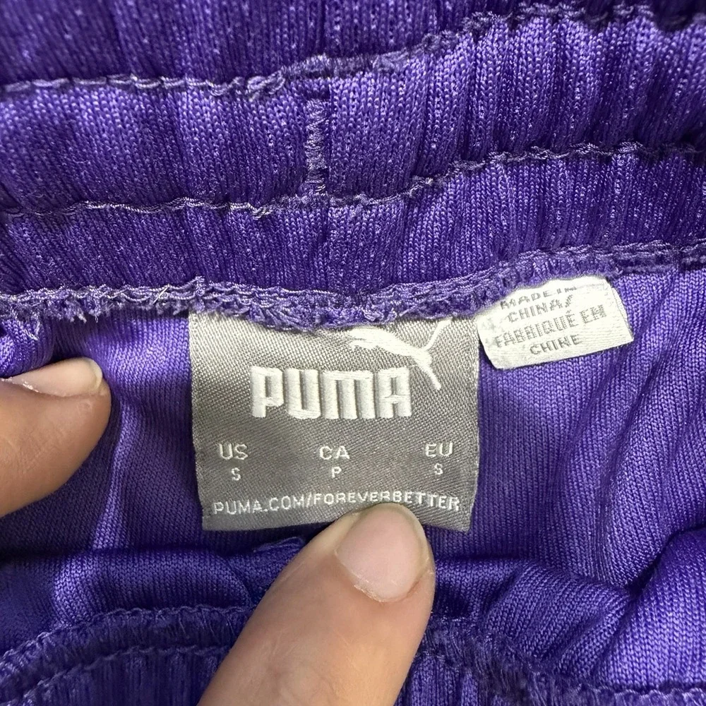 PUMA Men's Small Purple Mesh‎ Basketball Shorts Elastic Waist Logo